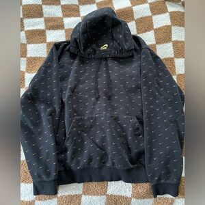 Nike black hoodie with gold swoosh- Large